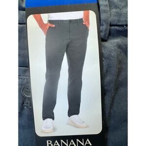NWT, Banana Replublic Men's Chino Pant, 36x29, Gray, Straight Leg, Stretch